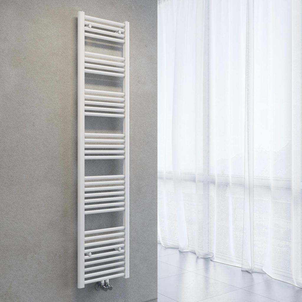 SONNI Handdoekradiator, handdoekdroger, 1800 x 400 mm, wit, Productafbeelding 