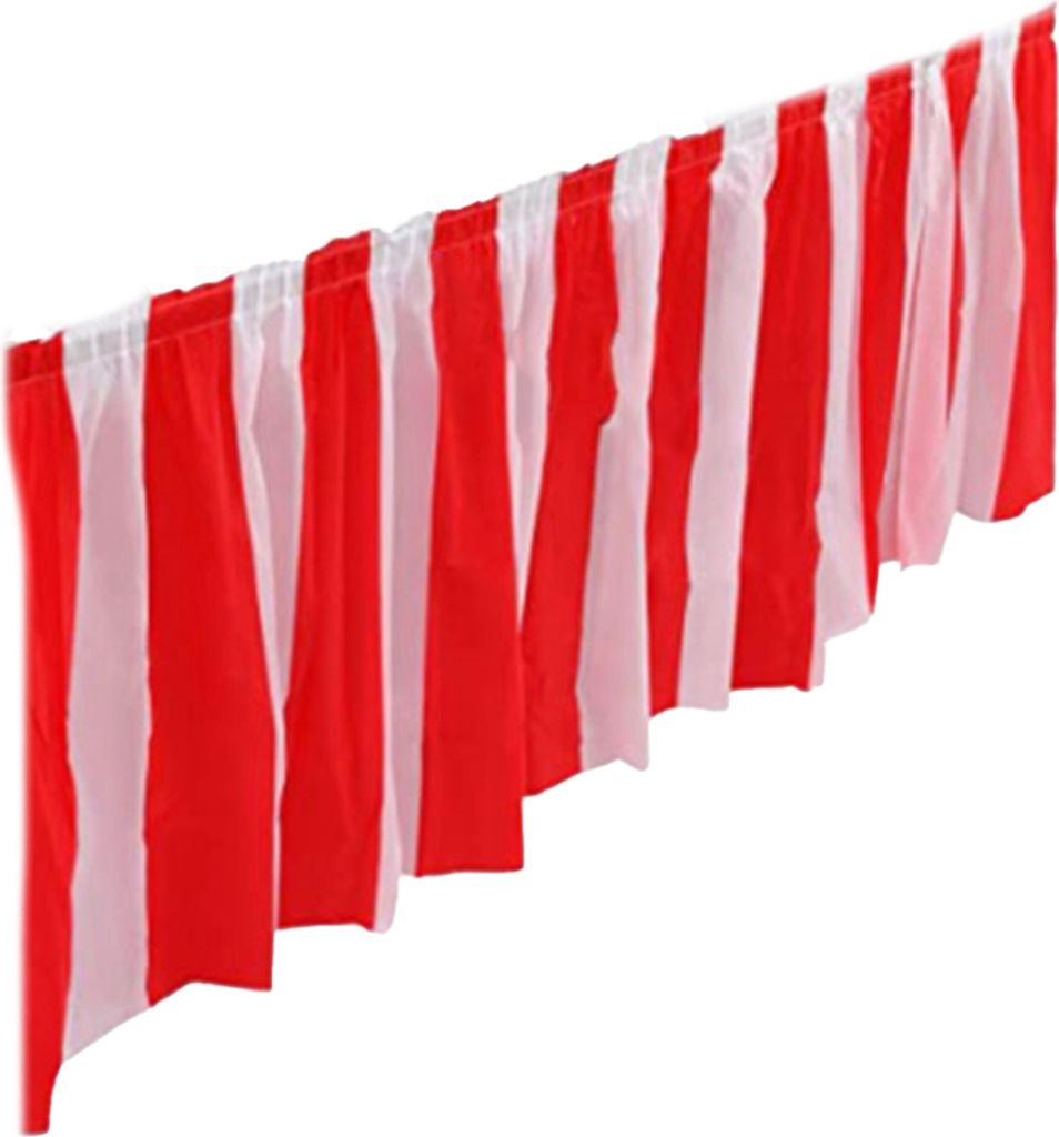 auffälliger Tischrock waschbarer peva dekorativer wasserdichtes Schreibtischkleid für Zuhause-Rot-Weiss