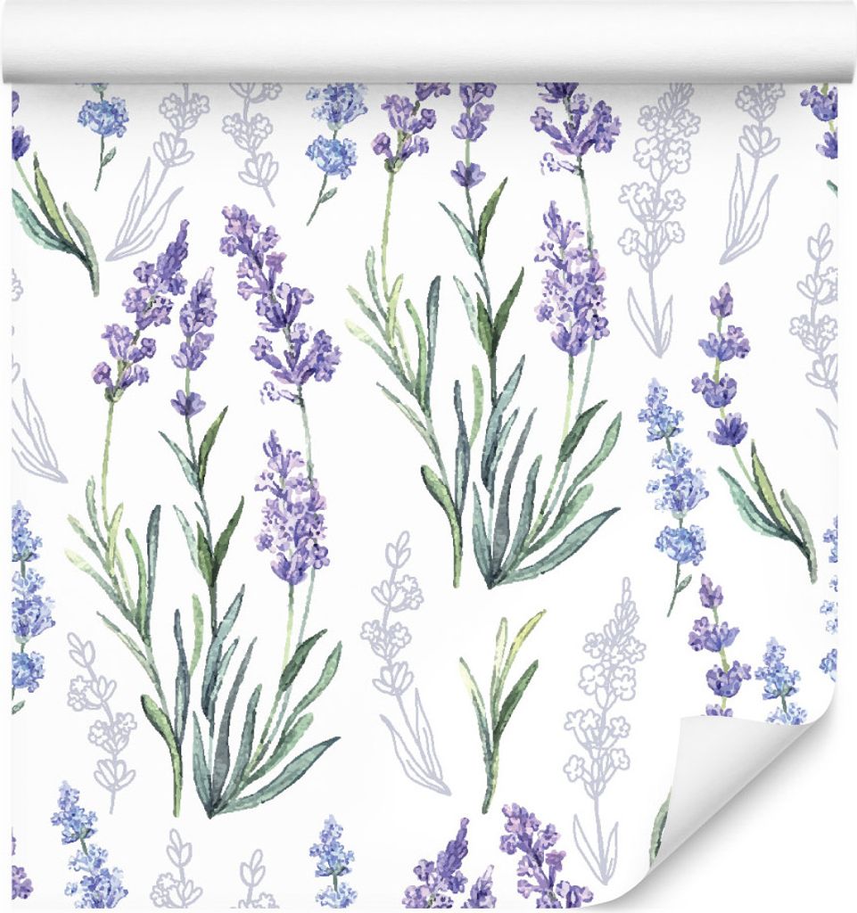 10m VLIES TAPETE Rolle Blumen Lavendel Blätter Natur Pflanzen XXL