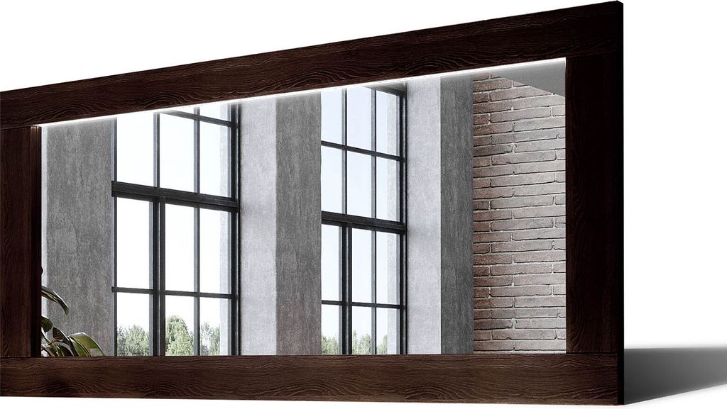 130x100 Rechteckig Rustikal Wandspiegel mit Rahmen Produktbild 