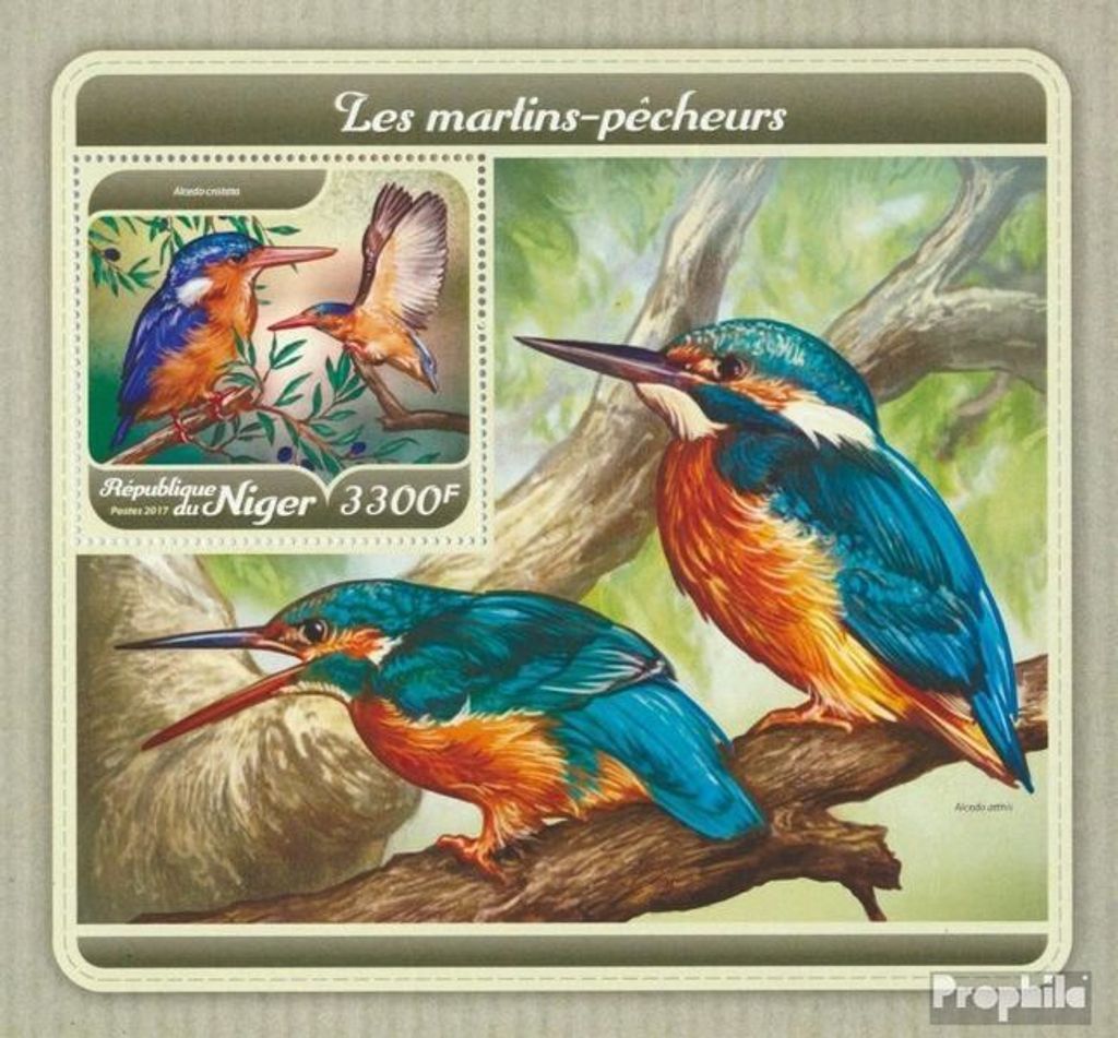 Briefmarken Niger 2017 Mi Block 782 (kompl. Ausg.) postfrisch Eisvögel