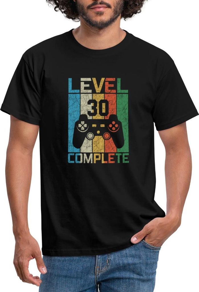 Spreadshirt 30. Geburtstag Level 30 Complete Männer T-Shirt, M, Schwarz
