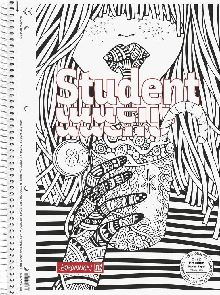 BRUNNEN Collegeblock A4 Lineatur 28 Cocktail ZENART