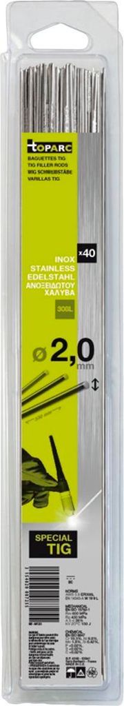 GYS TIG fil fourré acier inoxydable 308L O2,0mm, 330mm, Image du produit 