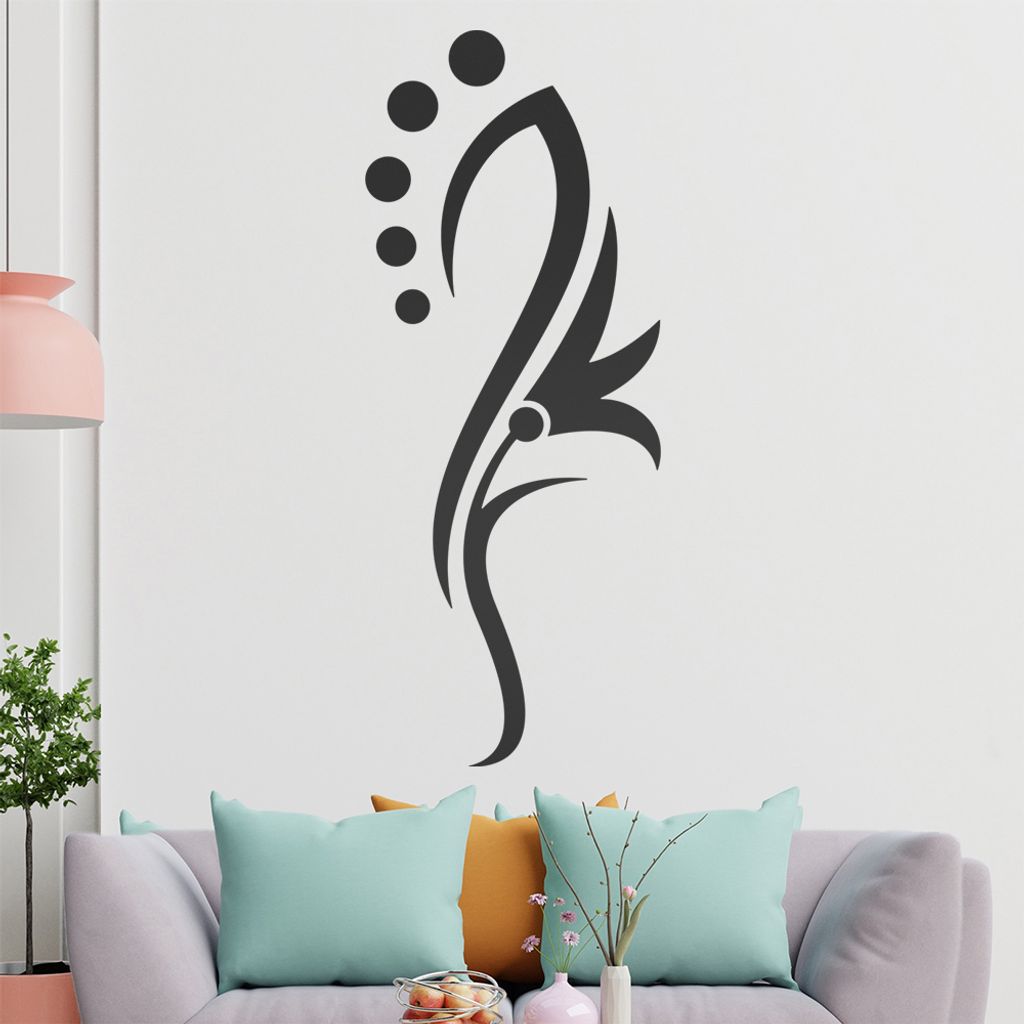 Blume - Linien Punkte Wandtattoo in 6 Größen - Wandaufkleber Wall Sticker - Dekoration, Küche, Wohnzimmer, Schlafzimmer, Badezimmer