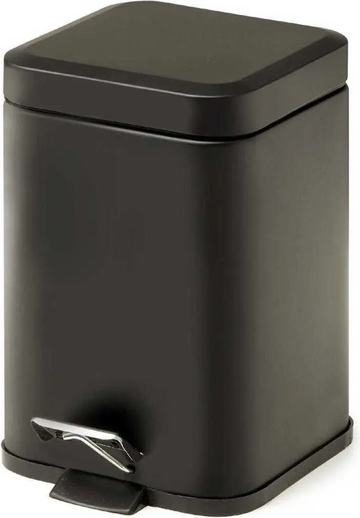 Pattumiera Bagno Rettangolare Acciaio Nero 3L Artemisia | Design Inox