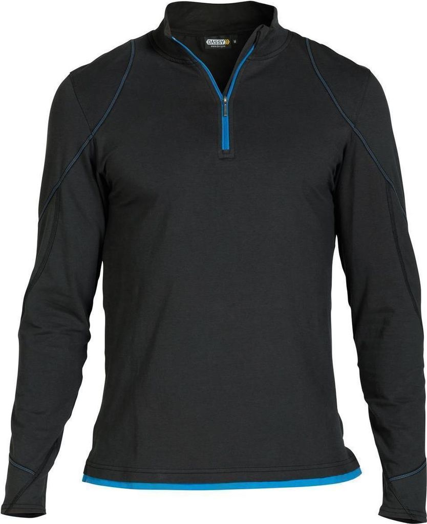 DASSY® Sonic T-shirt mit langen Ärmeln SCHWARZ/AZURBLAU Produktbild 