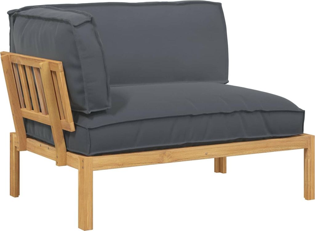 Sofa Set Uni Anthrazit 133 x 92 x 69 cm Massivholz Akazie