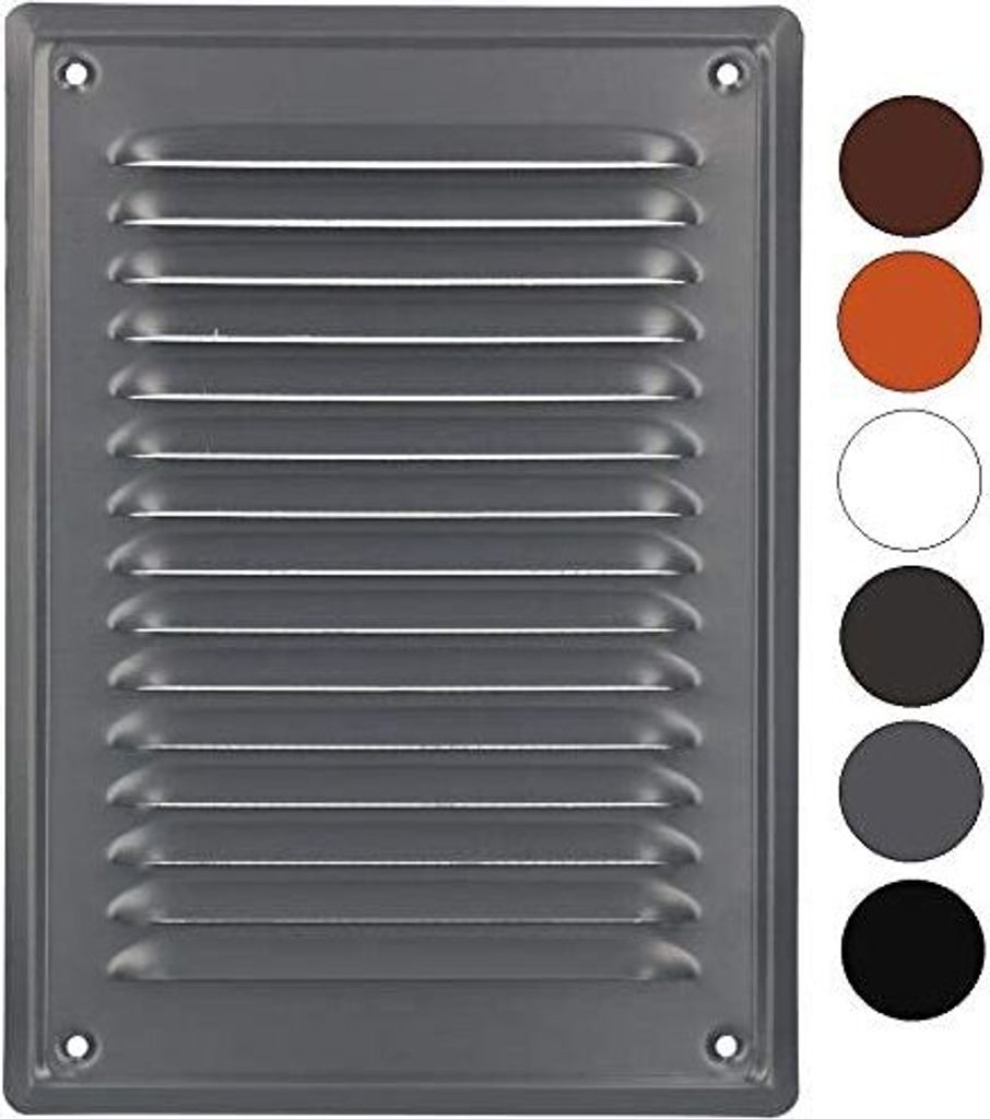 KOTARBAU Lüftungsgitter 230x165 mm Abluftgitter Einschrauben Lackiert Kamin Belüftung Hell Anthrazit Insektschutzgitter beständig gegen Korrosion