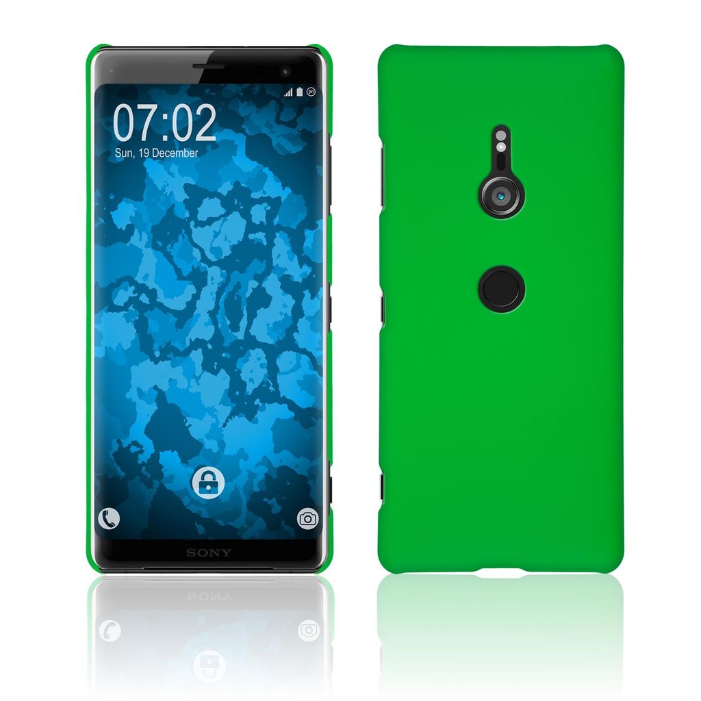 PhoneNatic Case kompatibel mit Sony Xperia XZ3 - Hülle grün gummiert Hard-case Cover