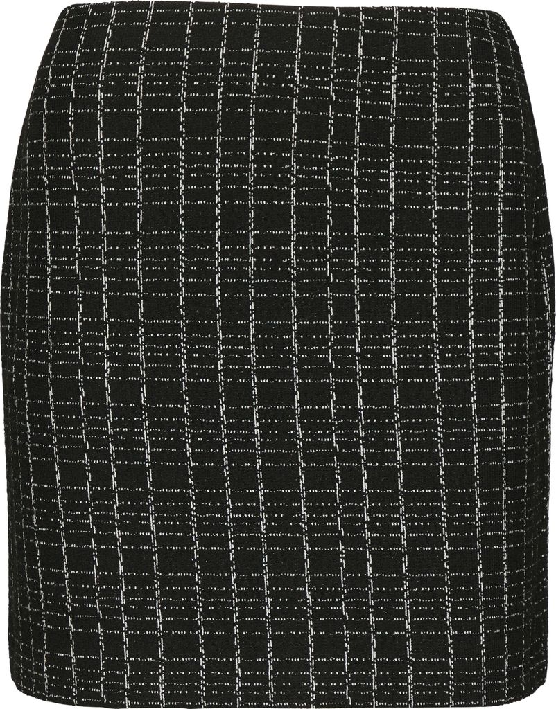 Comma Damen Karierter Rock aus Bouclé Jersey
