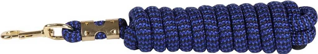 Longe de pansage 3m bleue Harry's Horse avec mousqueton doré anticasse