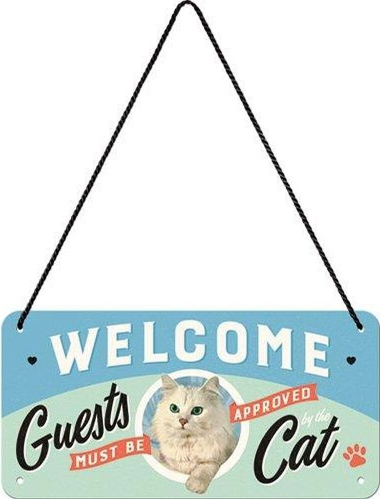 Nostalgic-Art - Hängeschild - Pfotenschild - Welcome Guests Cat