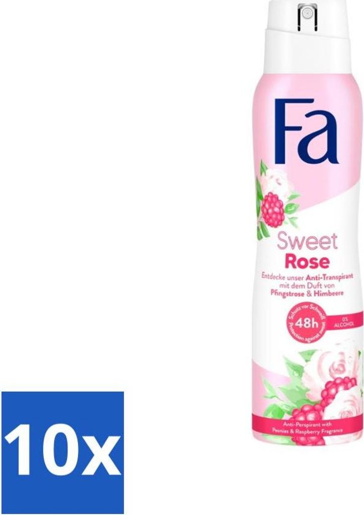 Fa Deodorant Süße Rose 150 ml - Vorteilspack - 10 Stücke