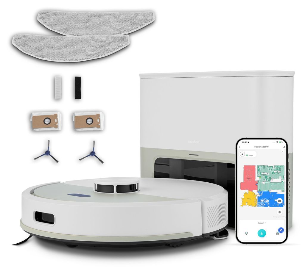 MEDION Saugroboter mit Absaugstation und Wischfunktion X22 Produktbild 