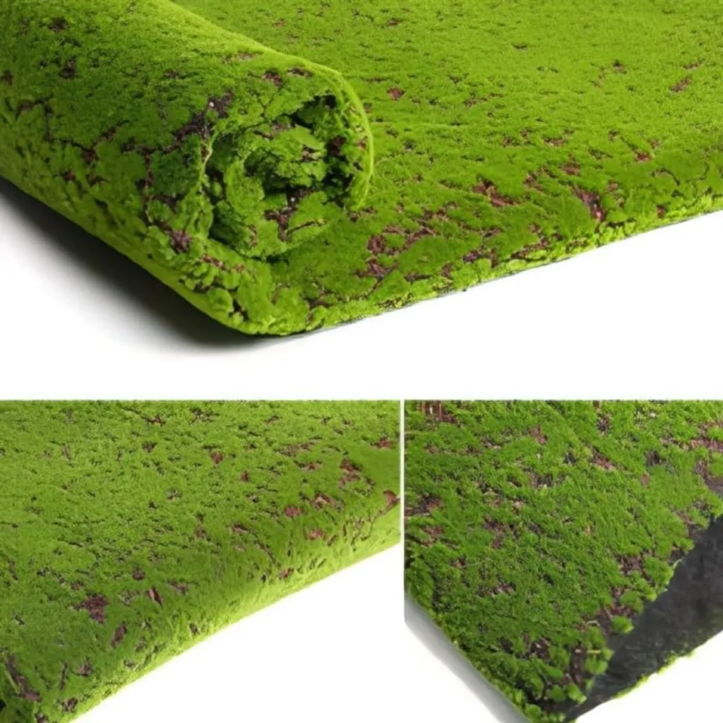 Tapis de mousse artificielle 100x100 cm, gazon synthétique décoratif