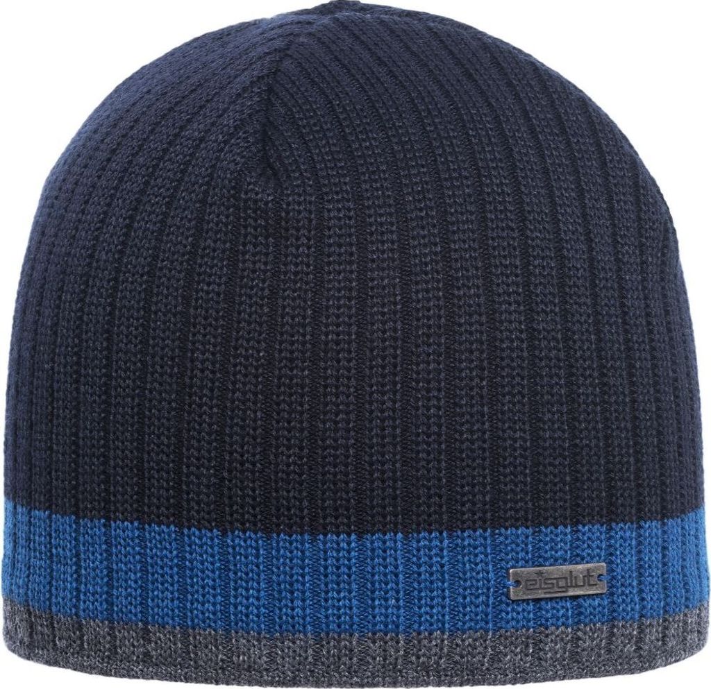 Eisglut Rippstrick-Mütze Styrmira Merino mit Innen-Fleece