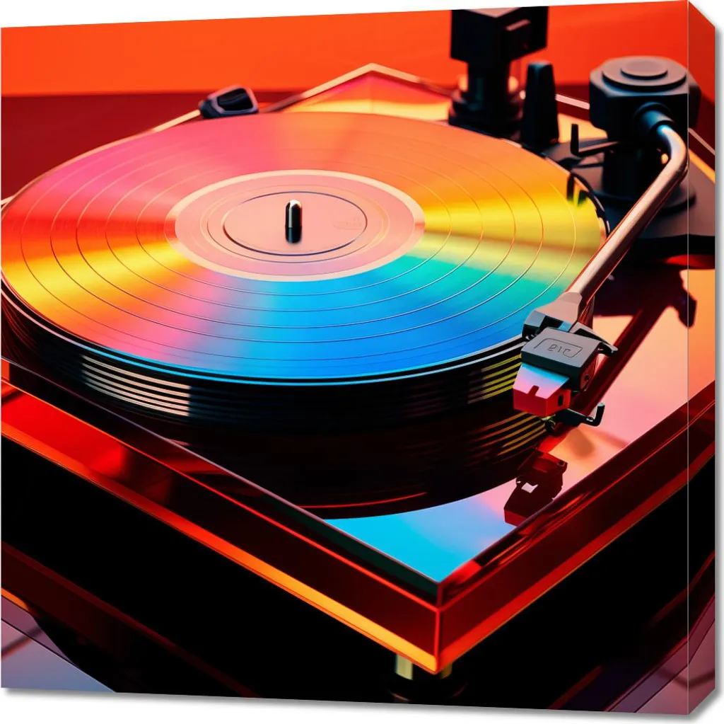 Image Murale Vinyle 70x70 cm pour Salon Ambiance Vintage Musique Rétro