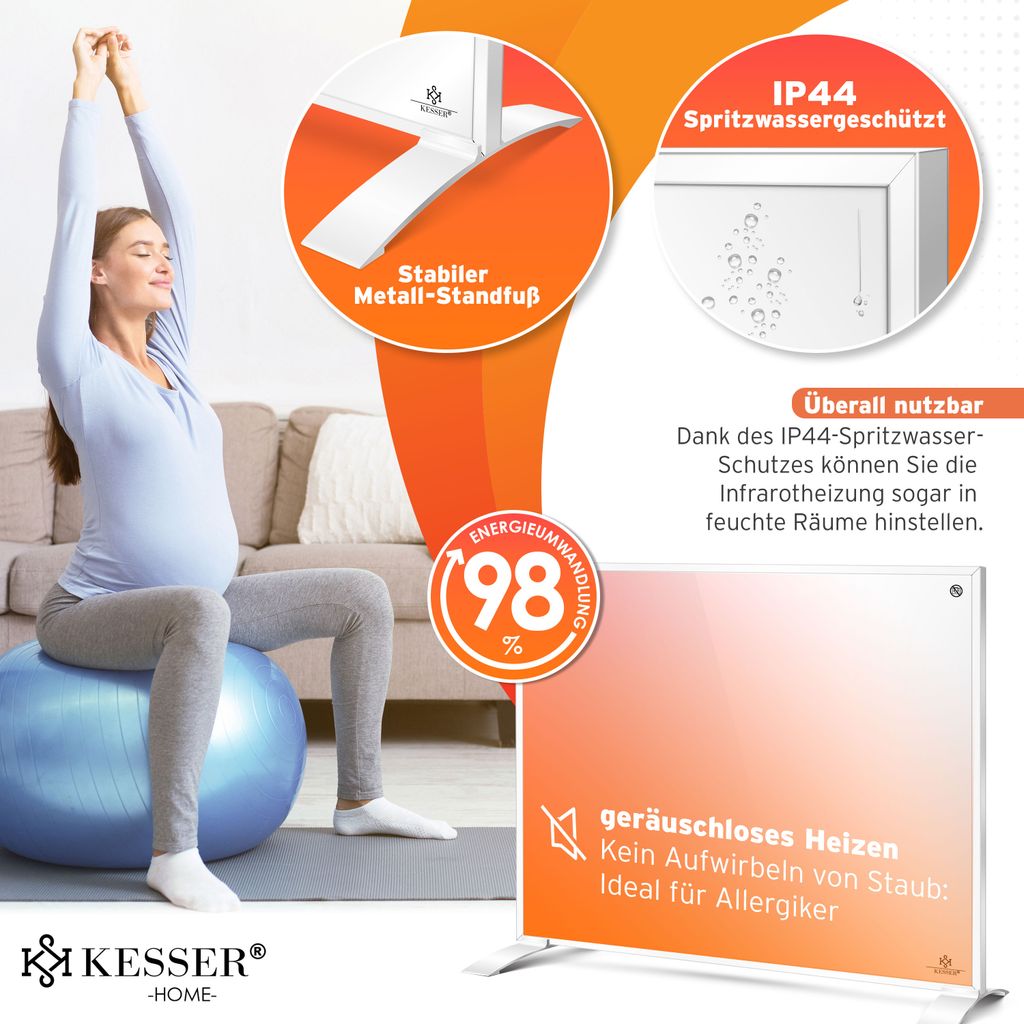 KESSER® Infrarotheizung Energiesparend Infrarot 2in1 Produktbild 6