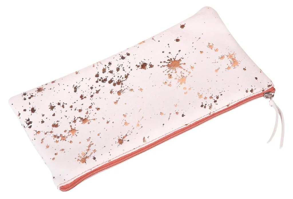 Trousse de luxe en cuir Cosmicuir finition cuivre format plat 22cm