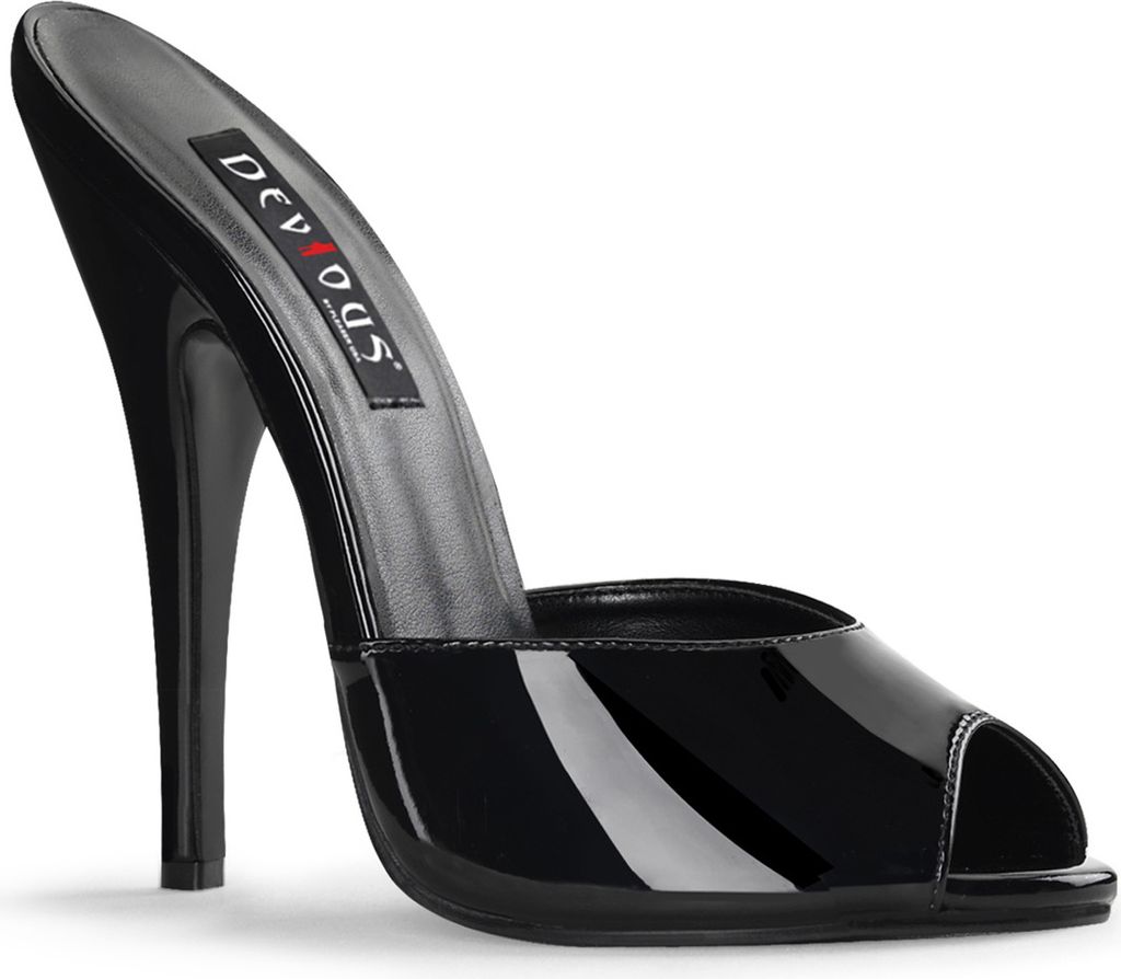 DOMINA-101 Damen Slipper von Devious, Schwarz Lack , EU 35, US 5