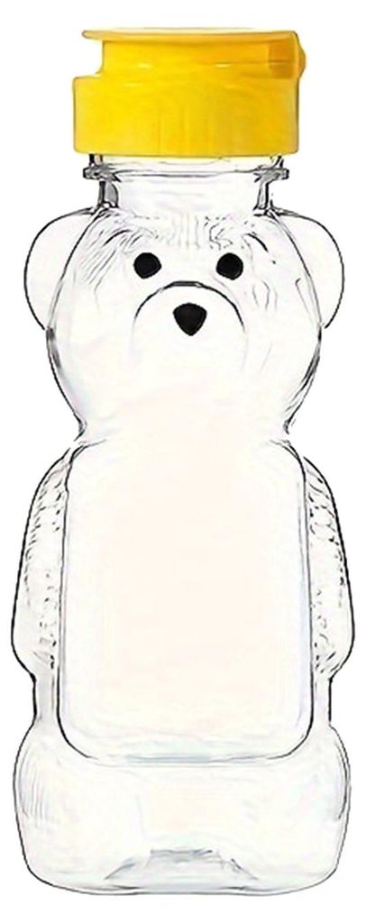 240 ml Honigflasche aus Kunststoff in Bärenform, leerer Honig-Quetschbehälter mit Klappdeckel, wiederverwendbare, bärenförmige Saftflasche zum ...