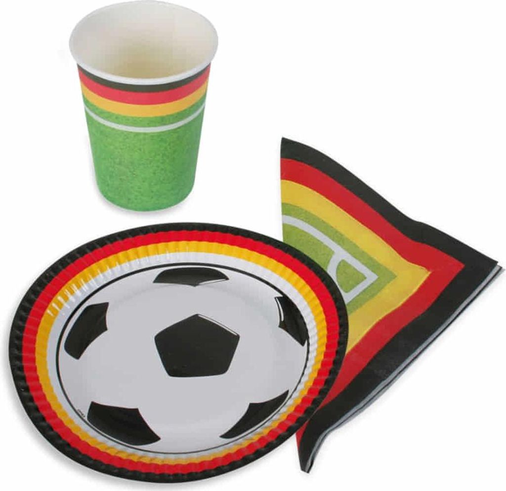 18-tlg Deutschland Party Set jeweils 6 Teller Becher Servietten EM Fußball
