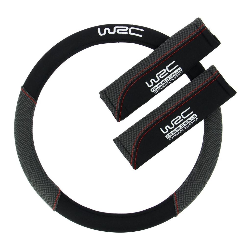 WRC 007595, Lenkradabdeckung, Schwarz, Monochromatisch, Velcro, 35 cm, 38 cm