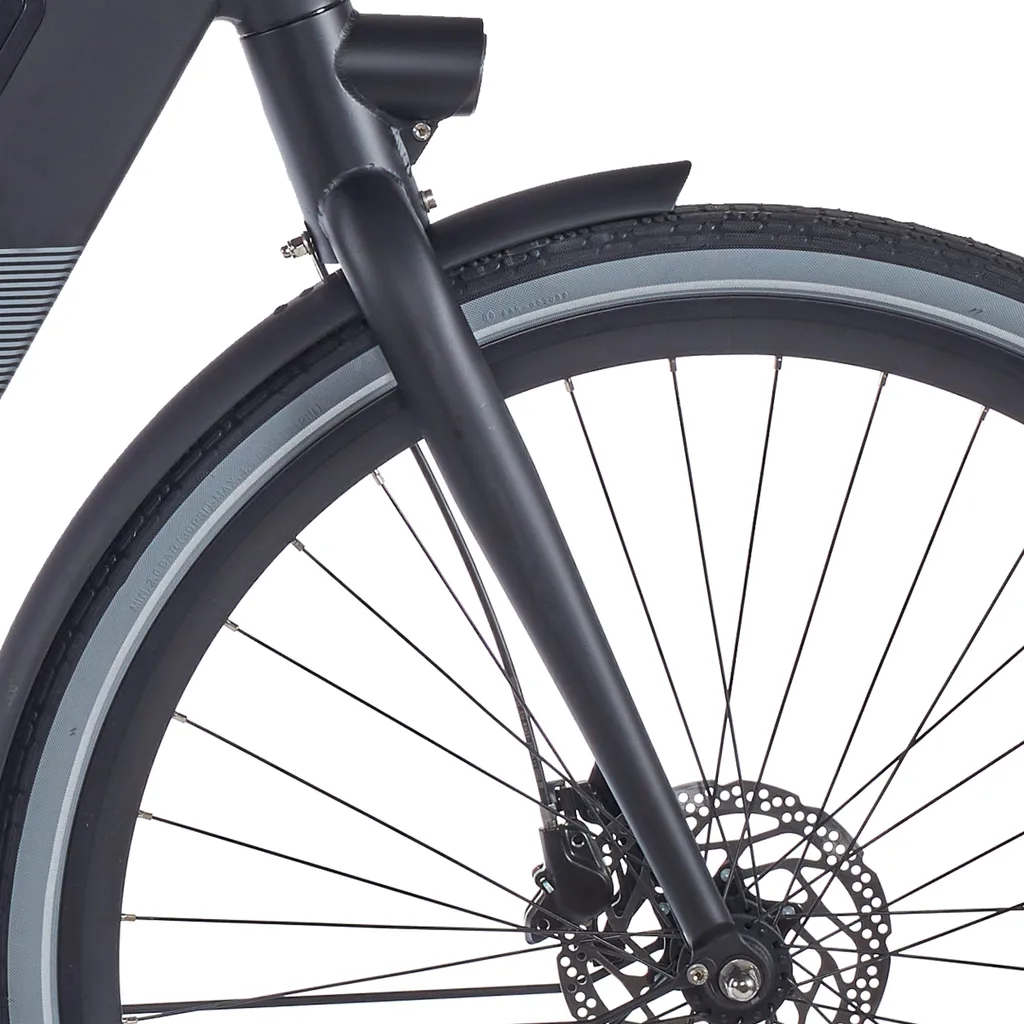 Fourche de vélo Cortina E-DB Jet Black Matt pour frein à disque noir