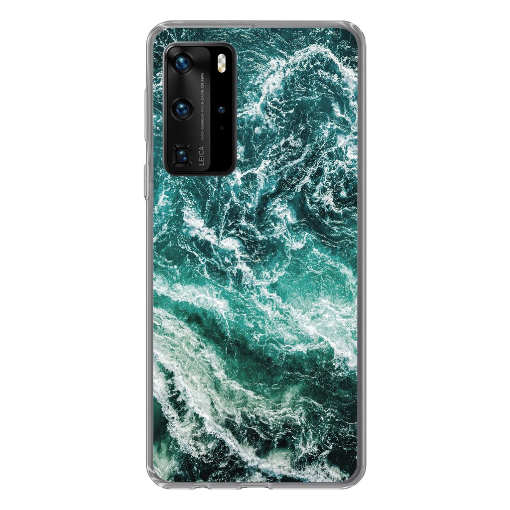 MuchoWow Handyhülle Schutzhülle Hülle für Huawei P40 Pro Marmor - Gemustert - Natursteine Silikon Softcase Handy Hülle - Schutz