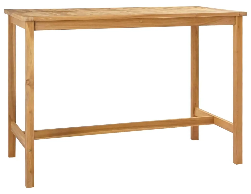 vidaXL Table de bar Nature 150x75x105 cm en bois de teck massif robuste