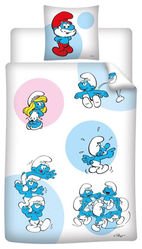 Aymax Smurfen, obliečka na prikrývku, bavlna, 140 x 200 cm, Obrázok produktu 