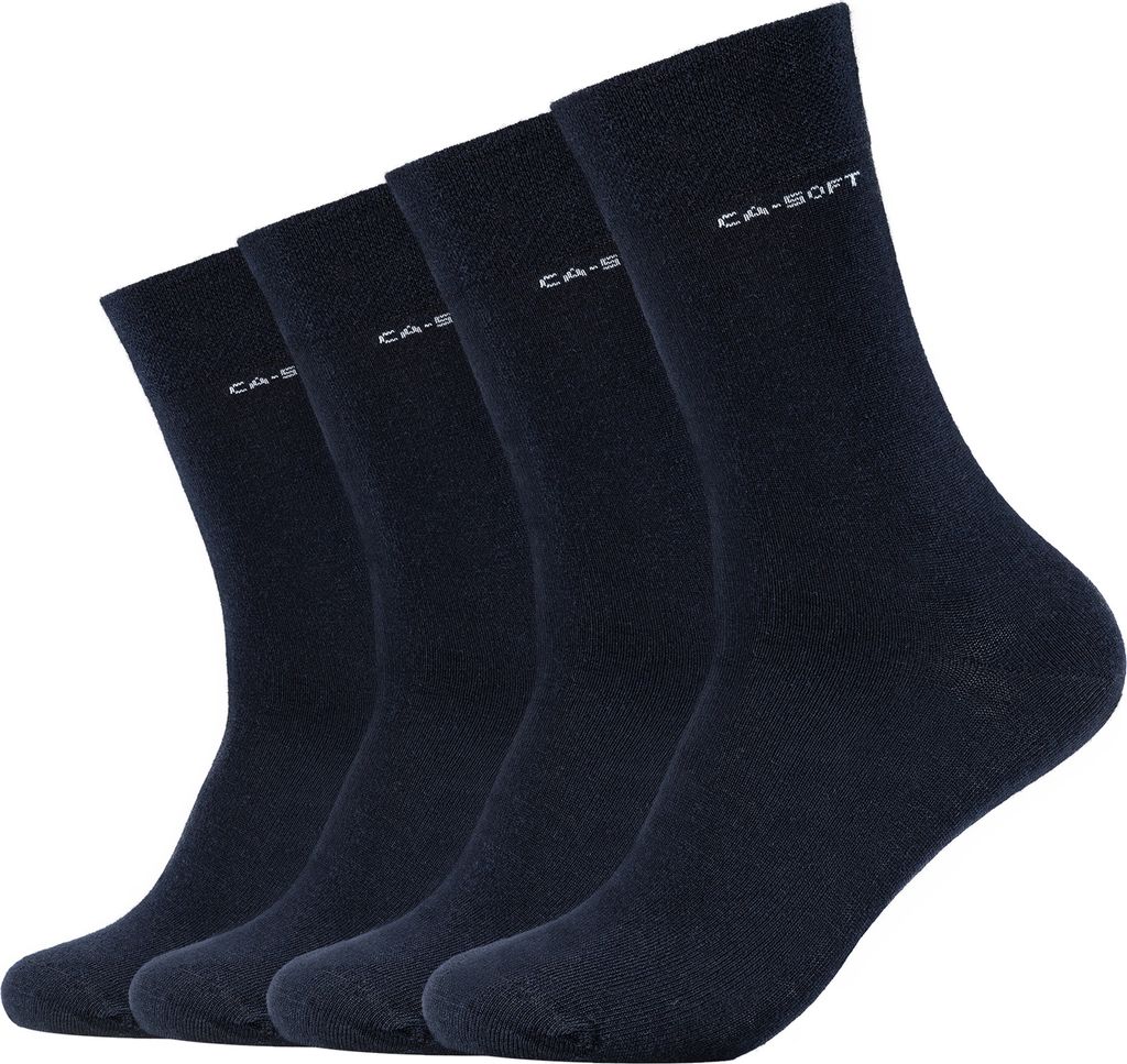 Camano Socken ca-soft tex Wool ca-soft 4er Pack Bund ohne Gummidruck navy 39-42