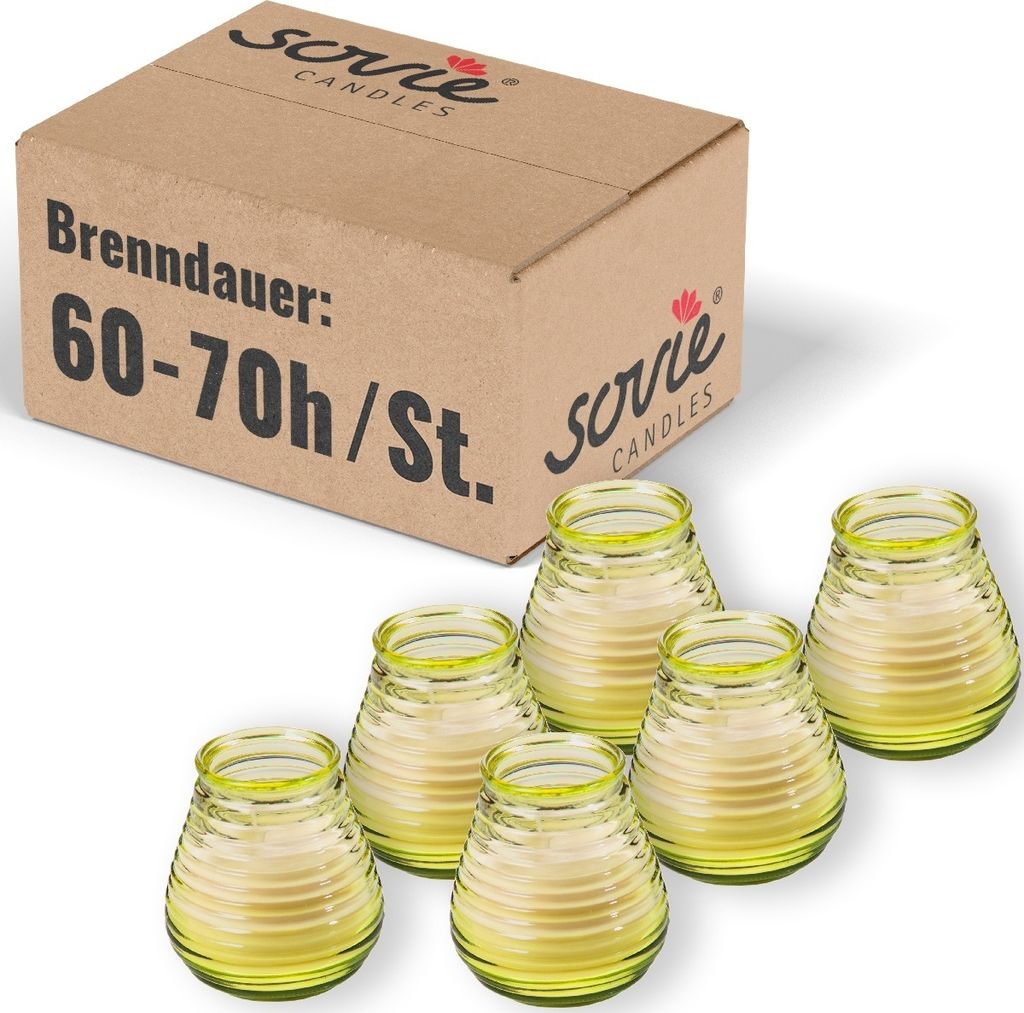 Glaswindlicht Flairlight in Gelb, Brenndauer ca. 60-70 Produktbild 