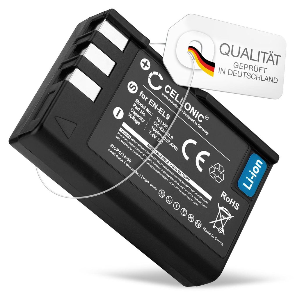 CELLONIC Akku kompatibel mit Nikon D3000, D40, D40x, D5000, Produktbild 