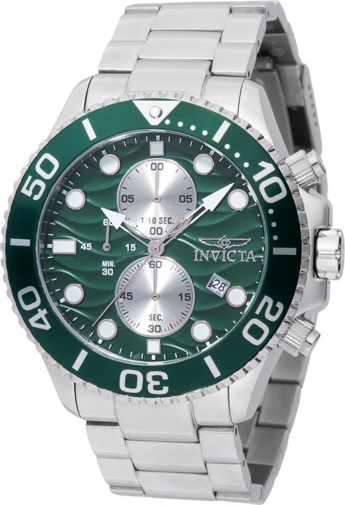 Invicta Pro Diver 50219 Herren uhr - Wasserdicht - Analog - Quarzuhrwerk - Edelstahl mit grünen zifferblat - 53mm