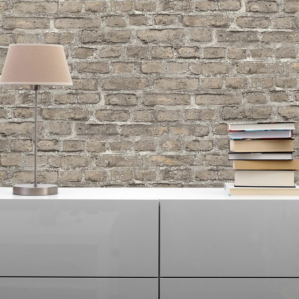 TADESSI Tapete Steinoptik Tilo M1-No.160 Vliestapete Grau Braun Steintapete Wohnzimmer Schlafzimmer Küche