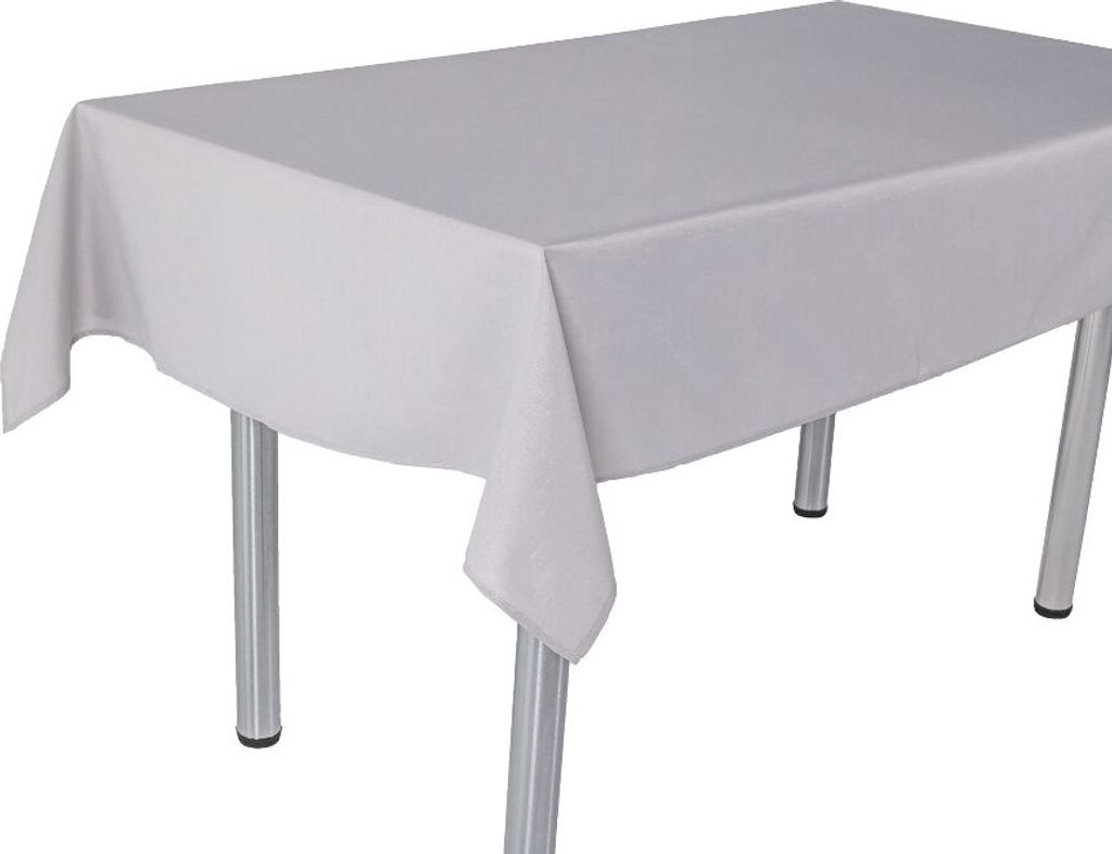 TULIA-HG Tischdecke Leinenoptik Lotuseffekt 135 -260 cm Gastro Haus Garten eckig Hell Grau 135 x 135 cm