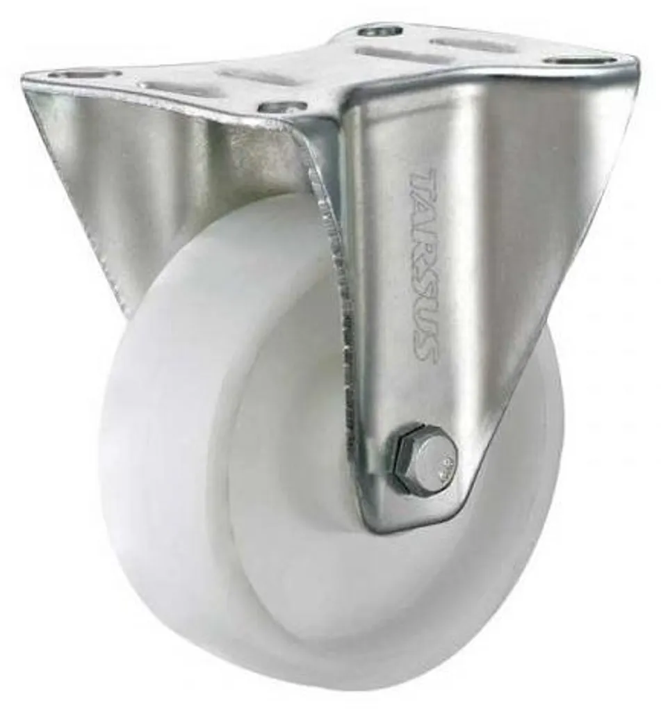 Roulette de Manutention Fixe 125 mm Blanche Tarse pour Chariot d'Atelier
