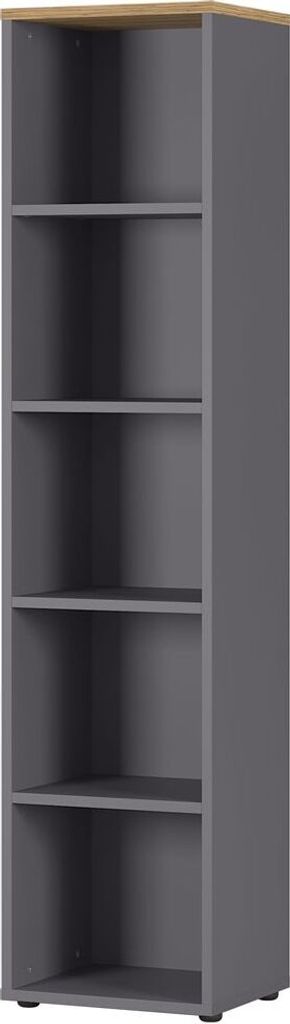 Aktenregal 5OH 45 cm AURAY-01 Graphit/Grandson-Eiche-Nb. B/H/T ca. 45/197/40cm
