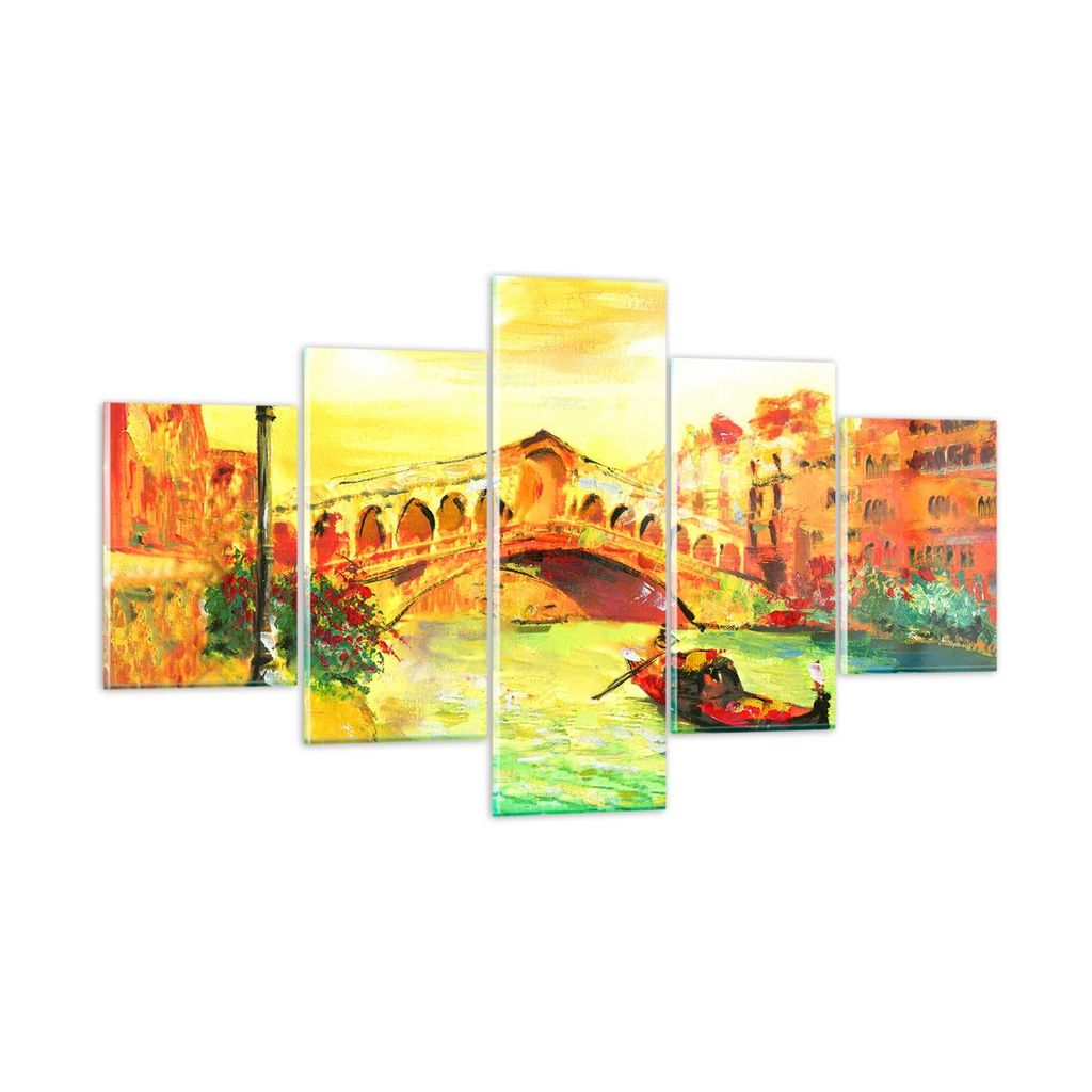 Bilder auf glas - Venedig Gondel - 125x70cm - Glasbilder - Wandbilder - Kunstdruck - zum Aufhängen bereit - Wanddekoration aus Glas - Glas Bilder ...