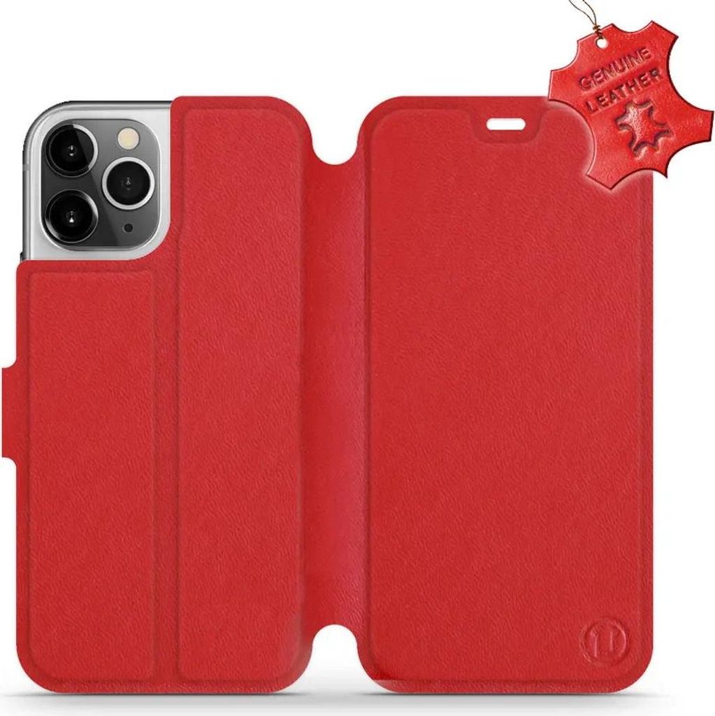 Echtleder Handyhülle für iPhone 12 Pro, Mobiwear Leather, Rot