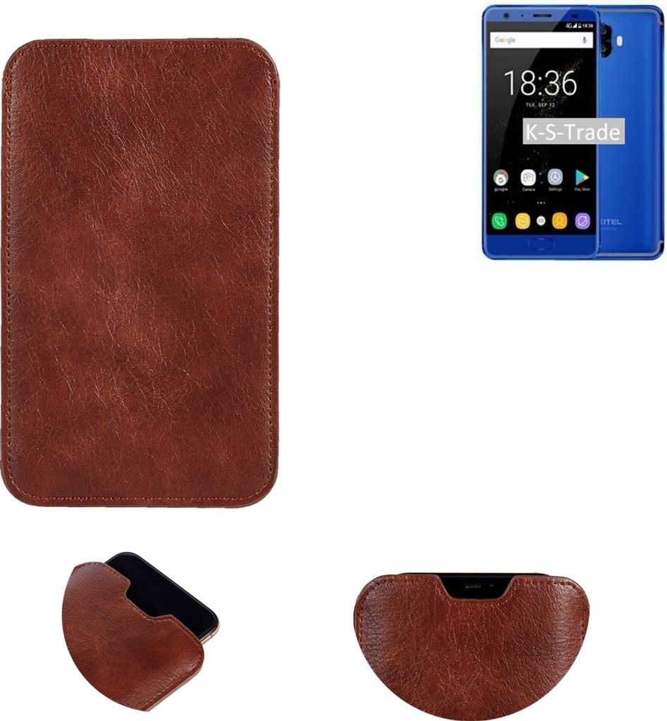 K-S-Trade Schutzhülle Handyhülle kompatibel mit Oukitel K8000 Handytasche Kunstleder Sleeve in braun