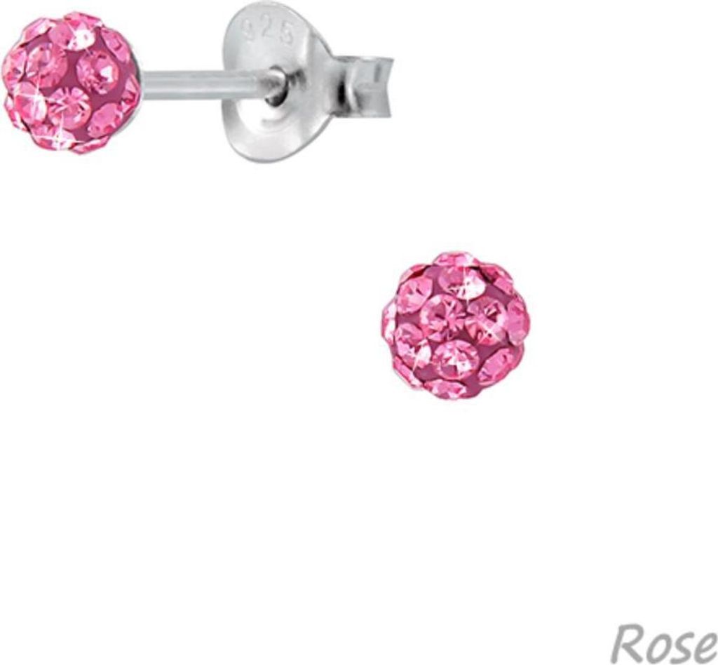 Kristall Kugel Ball Ohrstecker 925 Silber Ohrringe rund Produktbild 