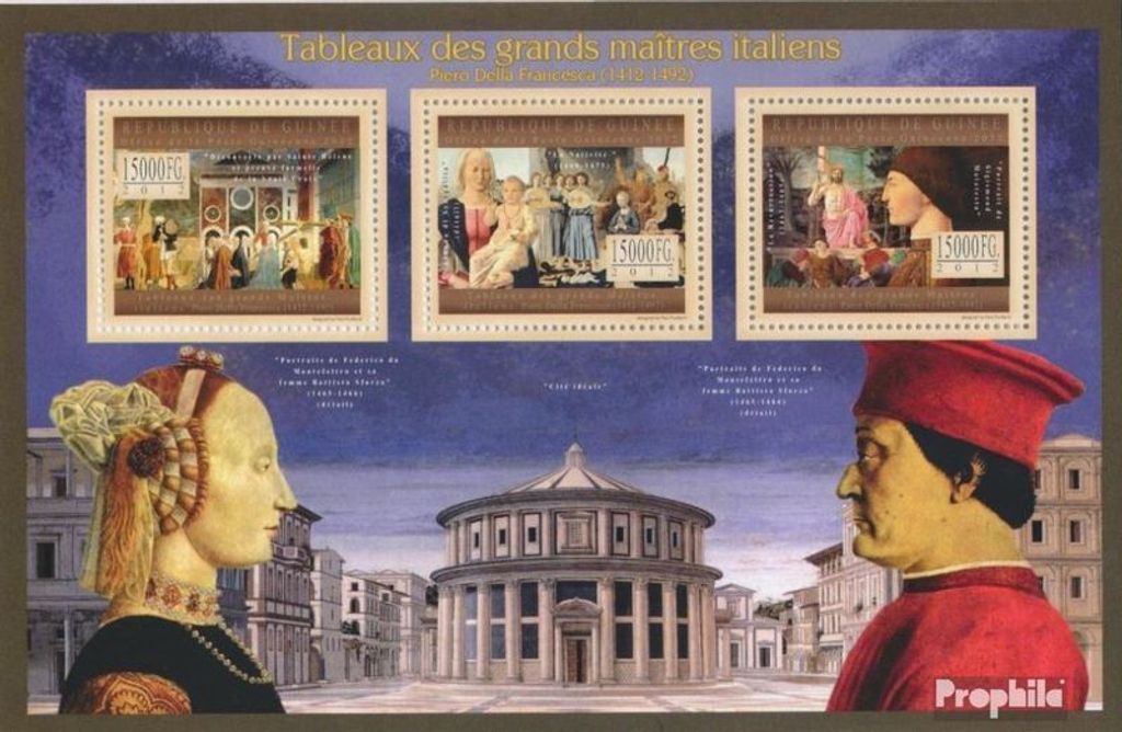 Briefmarken Guinea 2012 Mi 9651-9653 Kleinbogen (kompl. Ausgabe) postfrisch Piero Della Francesca