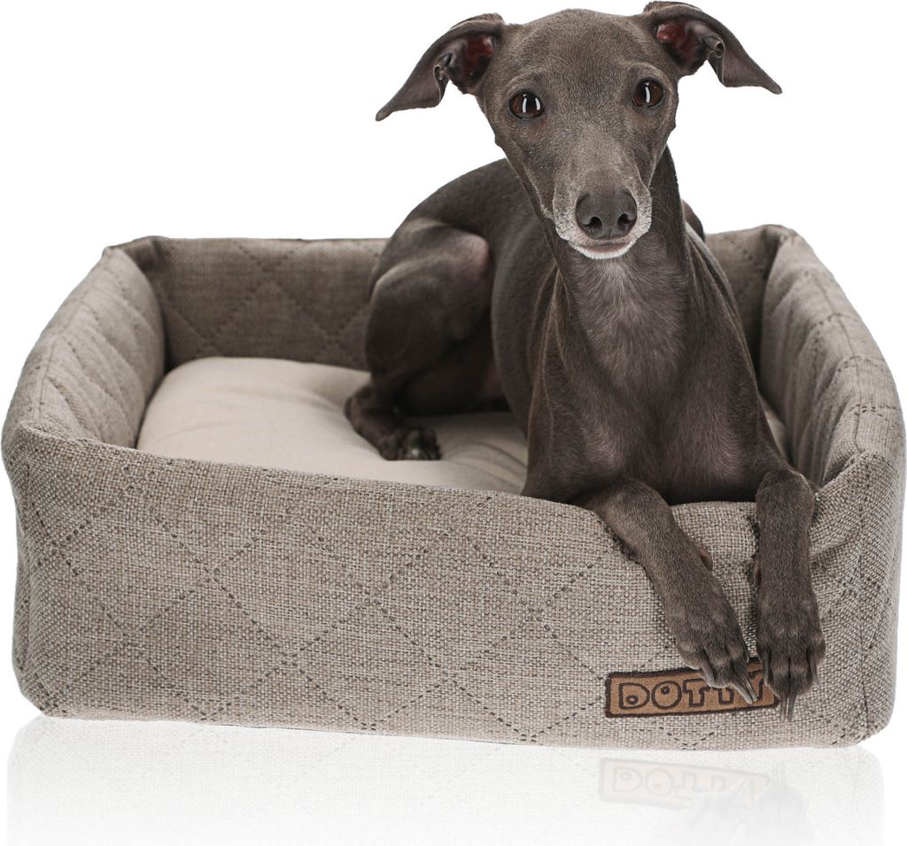 DOTTY Hundesofa CUBE Hundebett Hundekissen Tierbett Katzenbett Hundekorb Schlafplatz Größe S (42 x 42 cm)