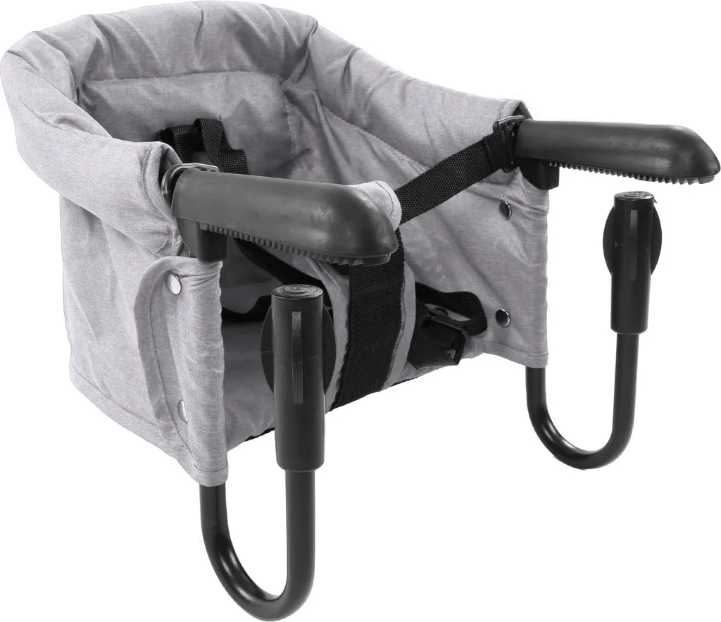 Chaise haute à crochets pour table - Siège nomade pliable gris anthracite