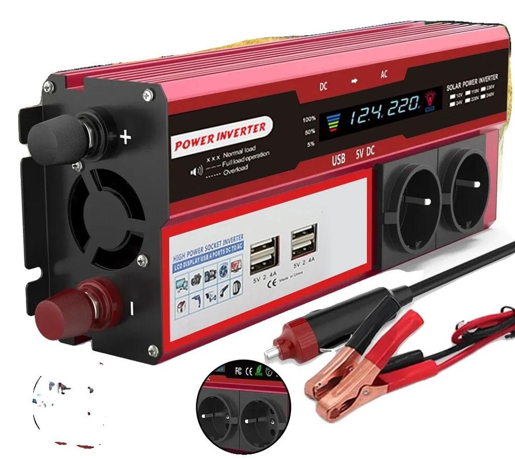 Wechselrichter, 4000W Ausgang, 4 USB-Ladeanschlüsse, 4000W