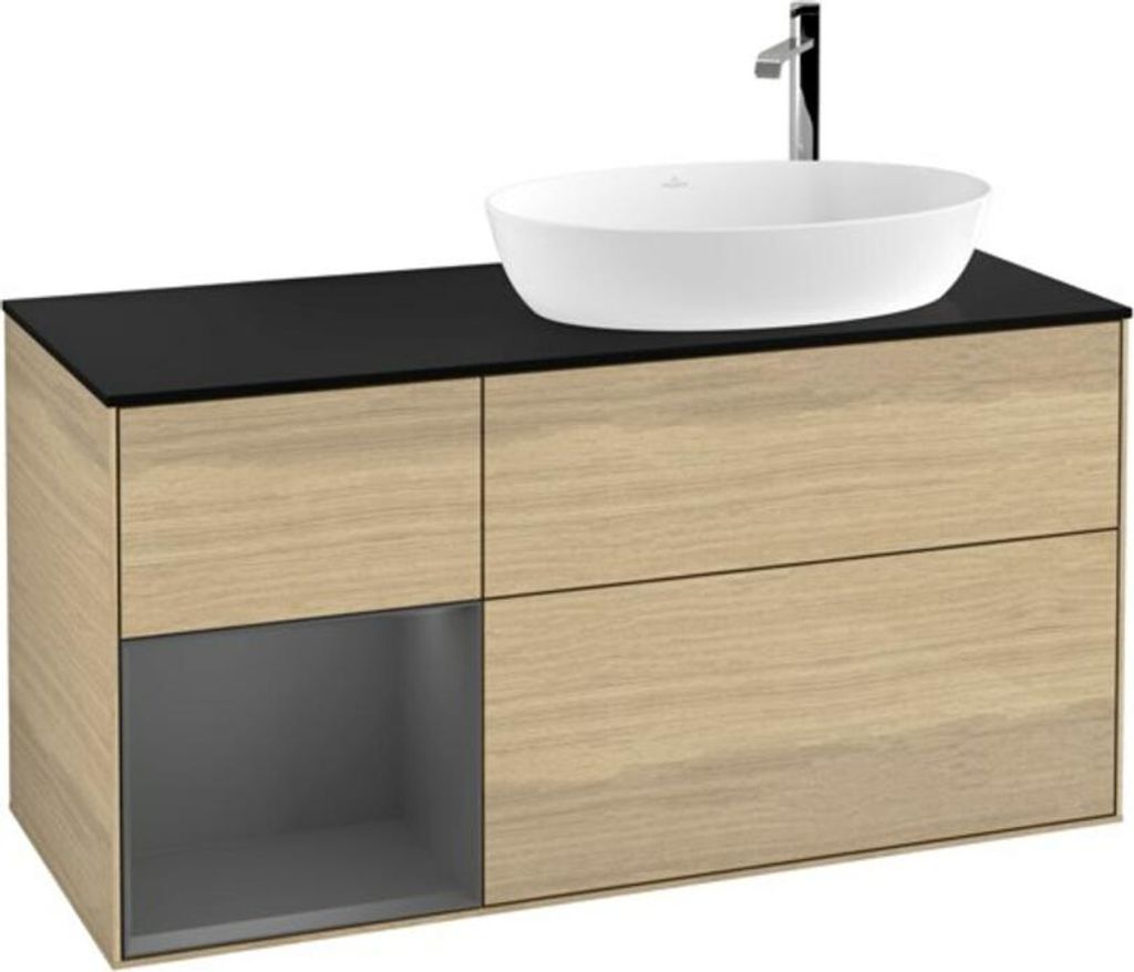 V&B Waschtischunterschrank Wandbeleuchtung Finion 120cm, Pl b m, Rg Anthrac. m Lac, Oa ven