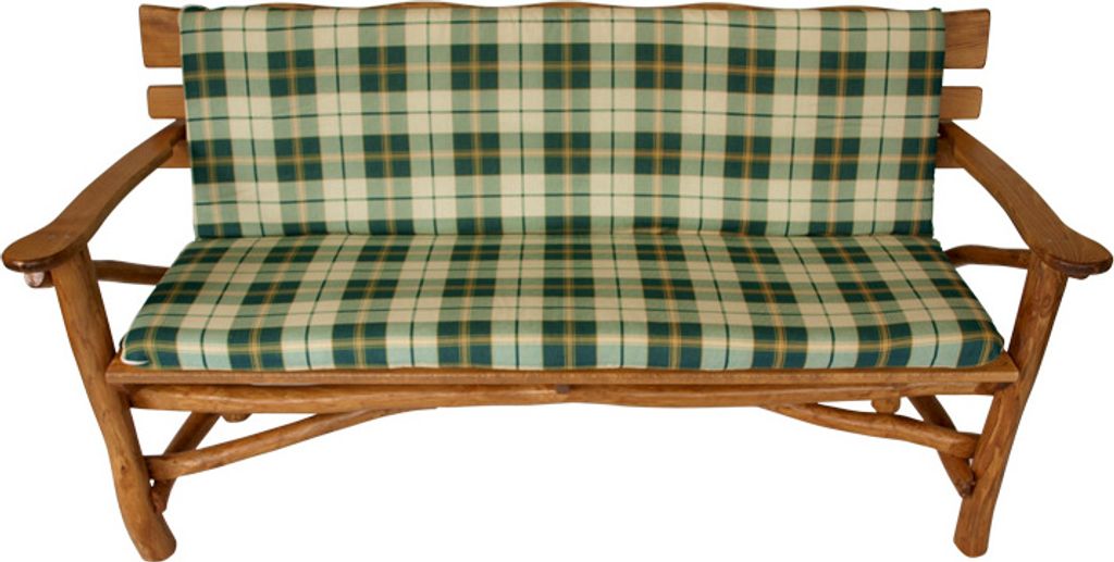 Auflage für 3-Sitzer Bank aus Baumwolle und Polyester in Grün-Beige kariert